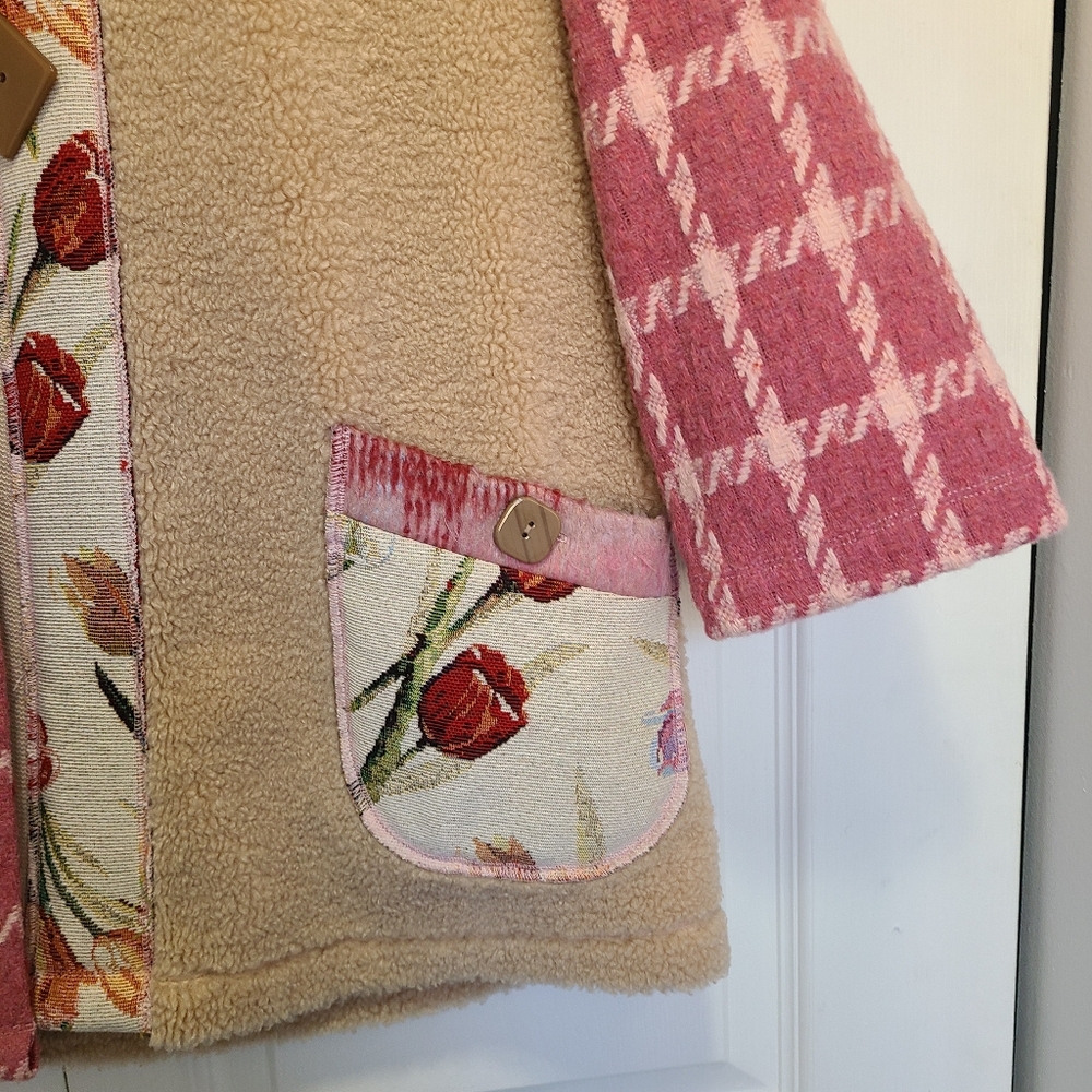 Coldwater Creek Patchwork Hearts Soft Artists Won… - image 7